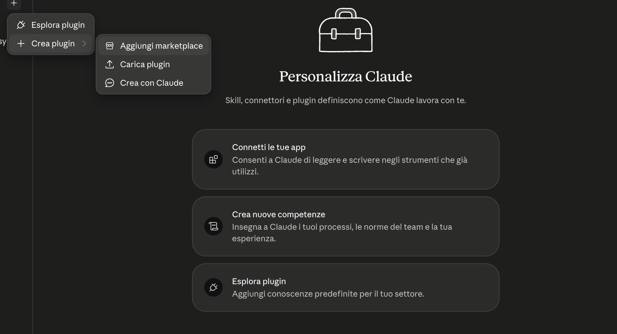 Crea plugin, Aggiungi marketplace